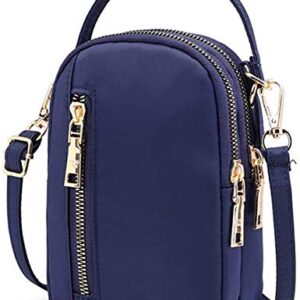 Women Girls Crossbody Bag Small Nylon Phone Purse Wristlet Handbag Wallet Pouch for Samsung Note 20 Ultra S20 Ultra S20 Plus Note 10 A10e LG Stylo 5 K51 Moto G Stylus Power G8 Power Play Plus (Blue)