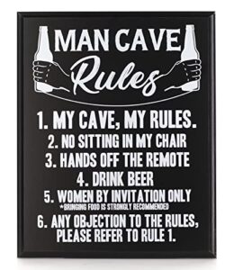 man cave decor - man cave rules sign - gifts for men who have everything