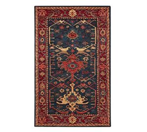 wool rug chia channin indigo rug hand tufted persian traditional wool rug new floral oriental vintage area rug (8x10)