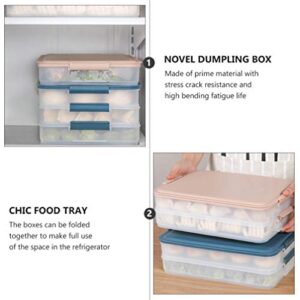 HEMOTON Plastic Food Storage Containers Dumpling Box Food Freezer Box Keep Fruits Vegetables Meat And More Kitche Fridge Freezer (Meat meal)