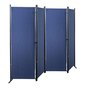 gojooasis room dividers folding privacy screens 4 panel partition (blue)