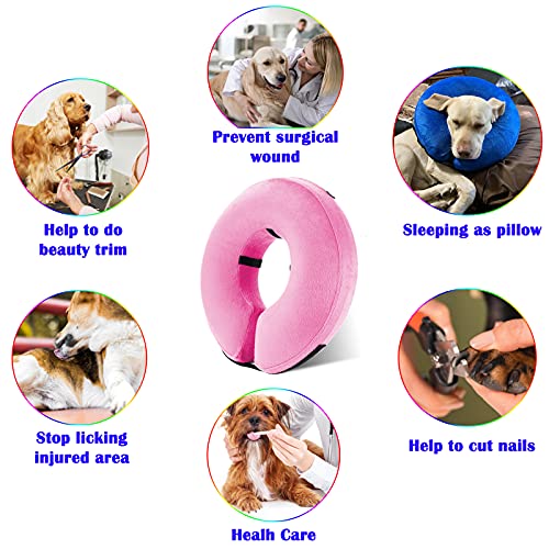 Katoggy Inflatable Dog Collar, Soft E-Collars for Dogs After Surgery, Adjustable Blow up Donut Dog Cone Collar for Small/Medium/Large Dogs and Cats