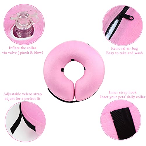 Katoggy Inflatable Dog Collar, Soft E-Collars for Dogs After Surgery, Adjustable Blow up Donut Dog Cone Collar for Small/Medium/Large Dogs and Cats