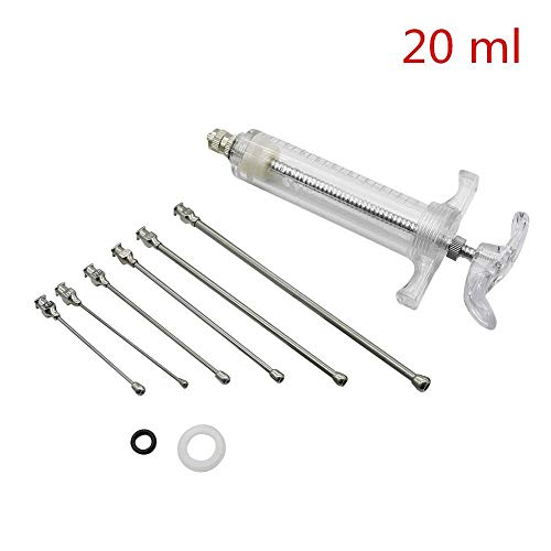 YITON Bird Feeders 20Ml Animal Feeding Syringe With 6Pcs Straight Stainless Steel Gavage Tubes Bird Feeding Accessories 1Set