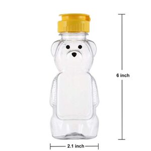 Bekith 16 Pack 8 Fluid Oz Plastic Bear Honey Bottle Jars, Honey Squeeze Bottle Empty with Flip-top Lid for Storing and Dispensing