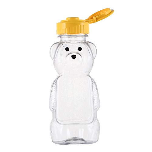 Bekith 16 Pack 8 Fluid Oz Plastic Bear Honey Bottle Jars, Honey Squeeze Bottle Empty with Flip-top Lid for Storing and Dispensing