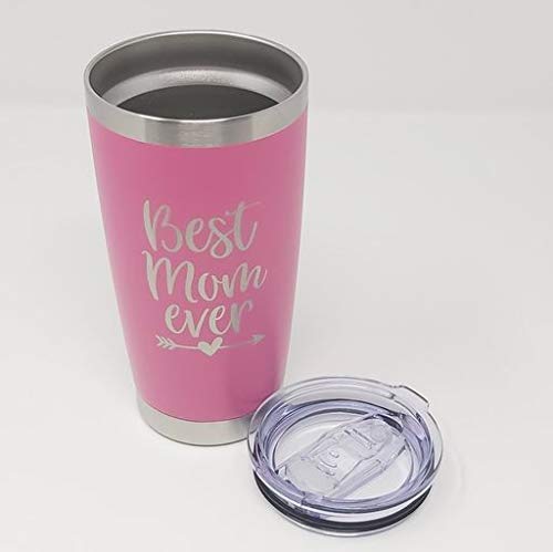 Best Mom Coffee Tumbler for Women, Insulated Stainless Steel Travel Mug for Women, Pink Travel Mug