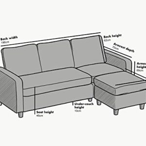 Cherry Tree Furniture Campbell 3-Seater Sofa with Reversible Chaise (Green)