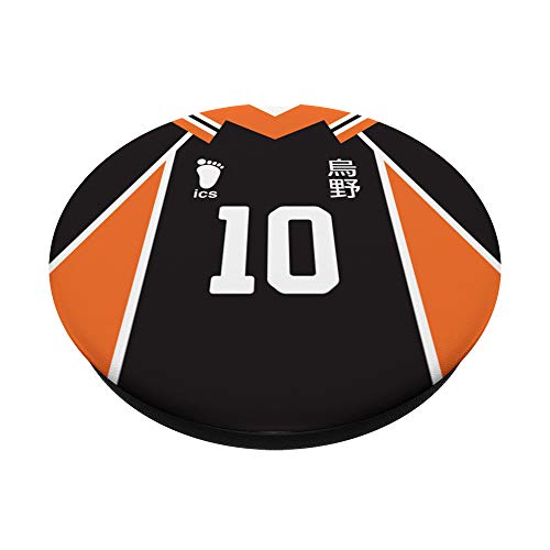 #10 Crow Team BlackOrange Jersey Volleyball Anime Fly Banner PopSockets Grip and Stand for Phones and Tablets