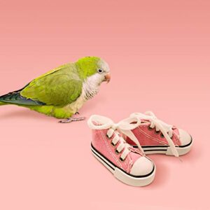 Bird Chewing Toys, 12 Pieces Parrot Sneakers Colorful Cotton Shredder Hanging Cage Bite Toys for Small Parakeets, Cockatiel, Conures, Finches, Budgie, Mynah, Finche, Love Birds,Dove, Parrotlet (H01)