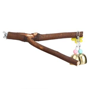 bird branches perch, natural wooden parrot wood fork standing perch parrot chewing biting toy cage accessories for parrots, parakeets cockatiels, conures, macaws, love birds, finches(#2)