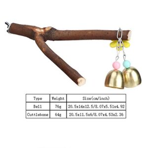 Bird Branches Perch, Natural Wooden Parrot Wood Fork Standing Perch Parrot Chewing Biting Toy Cage Accessories for Parrots, Parakeets Cockatiels, Conures, Macaws, Love Birds, Finches(#2)