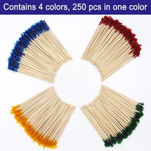 BLUE TOP Wood Frill Picks Toothpicks 4 Inch Pack 1000,Cocktail Party Toothpicks for Fruit,Appetizers,Club Sandwiches,Parties.