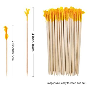 BLUE TOP Wood Frill Picks Toothpicks 4 Inch Pack 1000,Cocktail Party Toothpicks for Fruit,Appetizers,Club Sandwiches,Parties.