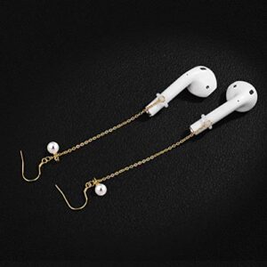 Hemobllo Anti-Lost Wireless Earphone Strap with Connector Wirreless Earphone Drop Earrings Jewelry Accessories Compatible for AirPods Women