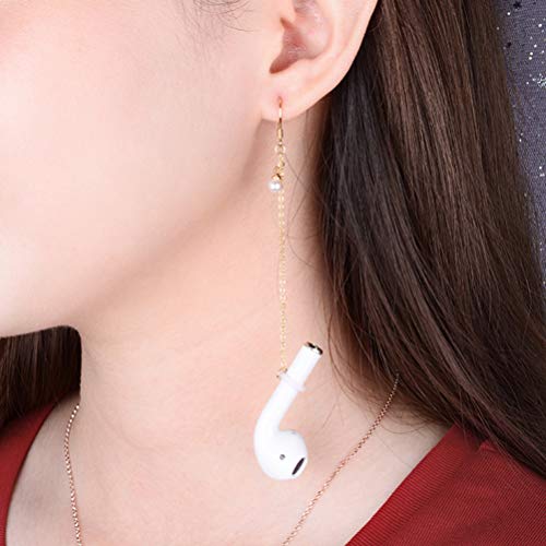 Hemobllo Anti-Lost Wireless Earphone Strap with Connector Wirreless Earphone Drop Earrings Jewelry Accessories Compatible for AirPods Women