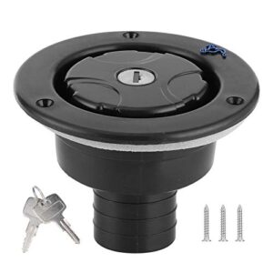 gorgeri black fresh water fill hatch inlet round water inlet fill lock tank filling port w/key for rv yacht camping suitable for yacht camper trailer(black)