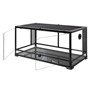 REPTI ZOO 50 Gallon Reptile Glass Tank Terrarium 2 in 1 Side Meshes and Side Glasses Double Hinge Door with Screen Ventilation Tempered Glass Reptile Terrarium 36" x 18" x 17.75"