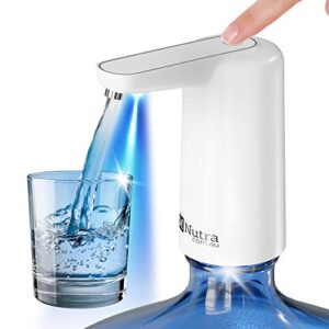 portable electric water dispenser - 5 gallon bpa-free water jug pump - usb rechargeable battery - compatible with 2-5 gallon bottles - for home, office, camping, outdoors, indoors