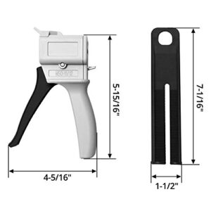 QWORK 50ml Dispensing Gun Kit, Impression Mixing Dispensing Gun, 1: 1/1: 2 AB Ratio, Static Mixer Mixing Nozzle