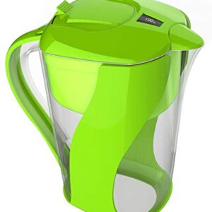 PURE GREEN Alkaline Water Filter Pitcher Increases Ph, Removes Chlorine, Heavy Metals, and Improves Taste. Holds 3.5 Liters.