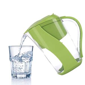 PURE GREEN Alkaline Water Filter Pitcher Increases Ph, Removes Chlorine, Heavy Metals, and Improves Taste. Holds 3.5 Liters.