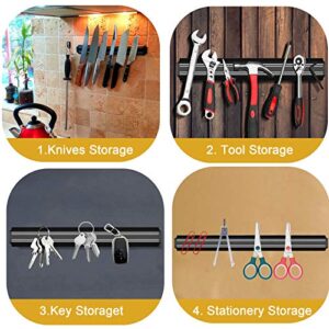 Magnetic Knife Storage Strip, Knife Holder, Knife Rack, Knife Strip, Kitchen Utensil Holder, Tool Holder, Multipurpose Magnetic Knife Rack（15 Inch ）