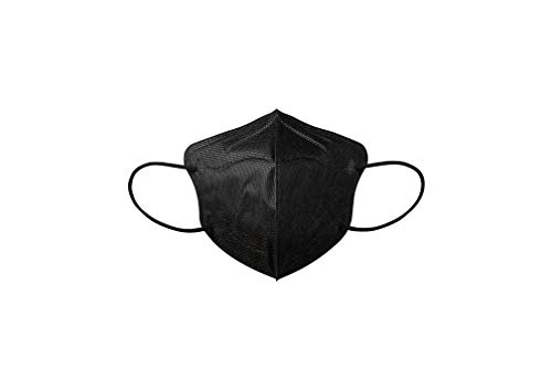 [Pack of 10] KF94 Protective Face Mask In Black, Made In Korea, 4 Ply Filter Cup Dust Mask, Individually Packed, for Adult Men and Women, Breathable and Comfortable Design