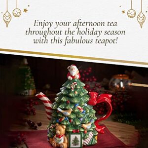 Spode Christmas Tree - Spode 250th Anniversary Christmas Tree Figural Teapot | Christmas Tea Pots for Tea Party | Christmas Teapot - Fine Dolomite | Christmas Teapots for Tea - 7.75" (26.8 Oz)