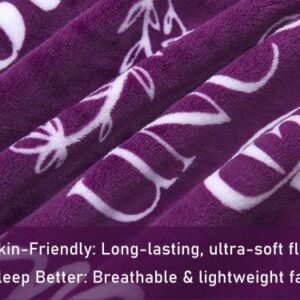 Wonderful Grandma Throw Blanket | Best Grandma Gifts | Wrap Your Grandmother with Love and Inspirational Words | Comfort Grandma Blanket Mothers Day Birthday Gifts for Grandma (Purple, Flannel)