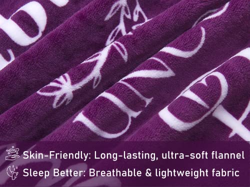 Wonderful Grandma Throw Blanket | Best Grandma Gifts | Wrap Your Grandmother with Love and Inspirational Words | Comfort Grandma Blanket Mothers Day Birthday Gifts for Grandma (Purple, Flannel)