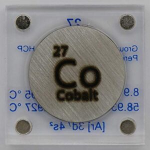 Cobalt (Co) 24.26mm Metal Disc with Acrylic Case for Collection or Experiments