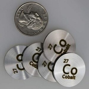 Cobalt (Co) 24.26mm Metal Disc with Acrylic Case for Collection or Experiments