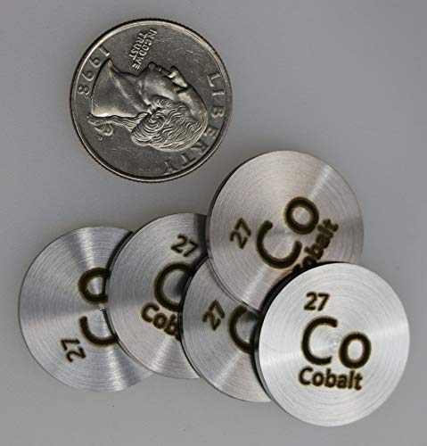 Cobalt (Co) 24.26mm Metal Disc with Acrylic Case for Collection or Experiments