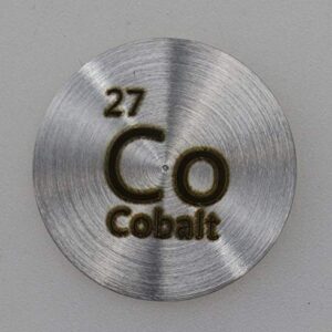 Cobalt (Co) 24.26mm Metal Disc with Acrylic Case for Collection or Experiments