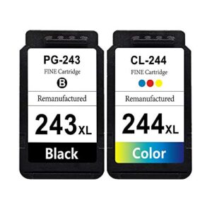 sansecai remanufactured for canon pg-243 xl cl-244 xl ink cartridges replacement for canon tr4520 ts302 ts202 mx490 mx492 mx495 mg2420 mg2520 mg2525 mg2922 mg3020 printer 1 black 1 color