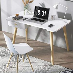 Simple Computer Desk with 2 Drawers,Wooden Study Writing Desk Home,Modern Style Sturdy Pc Laptop Table for Home Office Workstation