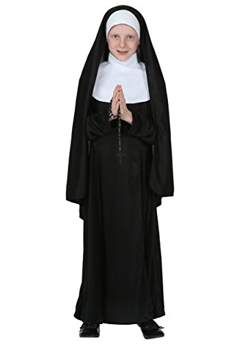 Kids Nun Costume; Catholic Sister robe for Girls Medium