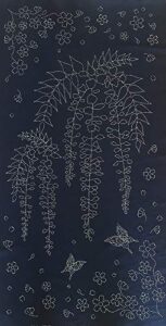 sashiko panel fabric: wisteria blossoms - pre-printed 24" x 44"