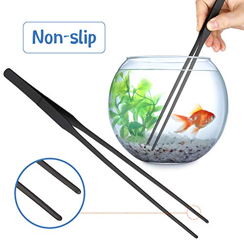 Weewooday 3 Pieces Axolotl Tank Accessories, Extra Long Tweezers for Aquarium, Coral Feeder Long Syringe, Fish Feeding Tongs Tweezers for Reef Roids Aquatic Plant Spider Snake Lizard