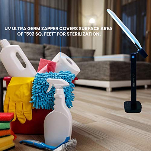 UV Care Light Sanitizer Lamp - UV-C Sanitizer Lamp for Commercial Home Offices Clinics & Rooms with Remote Timer | 180 ° Adjustable Swing with Motion Sensor Detection - with EPA Est Number