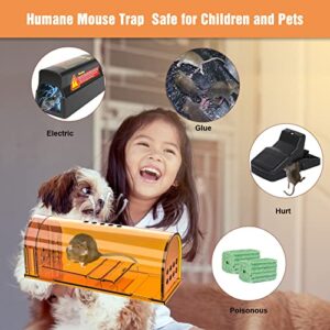 4 Pack Humane Mouse Traps Indoor for Home, Live Mouse Traps No Kill, Reusable Mice Small Rat Trap Catcher for House & Outdoors