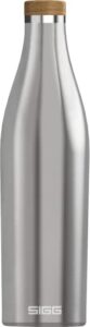sigg - insulated water bottle - meridian - leakproof - lightweight - bpa free - plastic free - 18/8 stainless steel - brushed - 24 oz