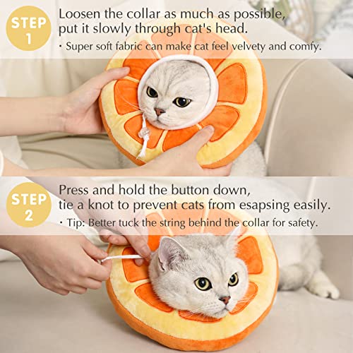 ANWA Adjustable Cat Cone Collar Soft, Cute Cat Recovery Collar, Cat Cones After Surgery for Kittens