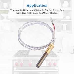 ChangTa Gas Fryer Thermopile Thermocouple 2-Wire Replacement for Imperial Elite Frymaster Dean Pitco and Italian FAGE Gas Pizza Oven