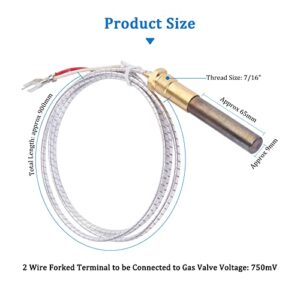 ChangTa Gas Fryer Thermopile Thermocouple 2-Wire Replacement for Imperial Elite Frymaster Dean Pitco and Italian FAGE Gas Pizza Oven