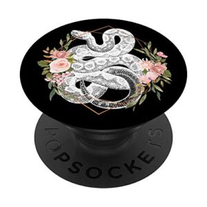 snake vintage animal drawing retro reptile biology black popsockets popgrip: swappable grip for phones & tablets