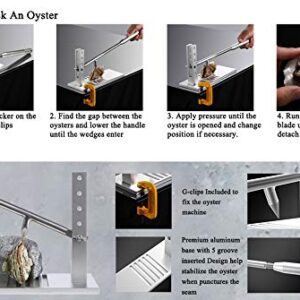 ROPTO Oyster Clam Opener Machine Tool Oyster Shucker Tool Set - Oyster Shucking Knife Board Seafood Opener Tool Set