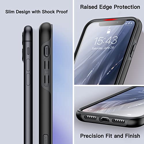 TEAM LUXURY Designed for iPhone 11 Case, Black [Ultra Impact Resist] [Anti-Scratch] Shockproof Protective Case for iPhone 11 Phone Case Cover (6.1”), (Black)