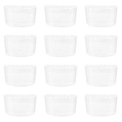 balacoo 12pcs Bird Water Hanging Cups Bird Food Water Bowls Clear Plastic for Bird Parrot Cage Feed Cup Food Container Supplies